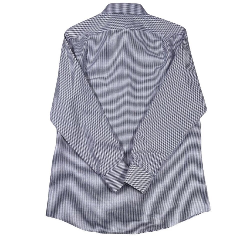 Charles Tyrwhitt Checkered Dress Shirt Gingham Office Business Blue White - Picture 3 of 5